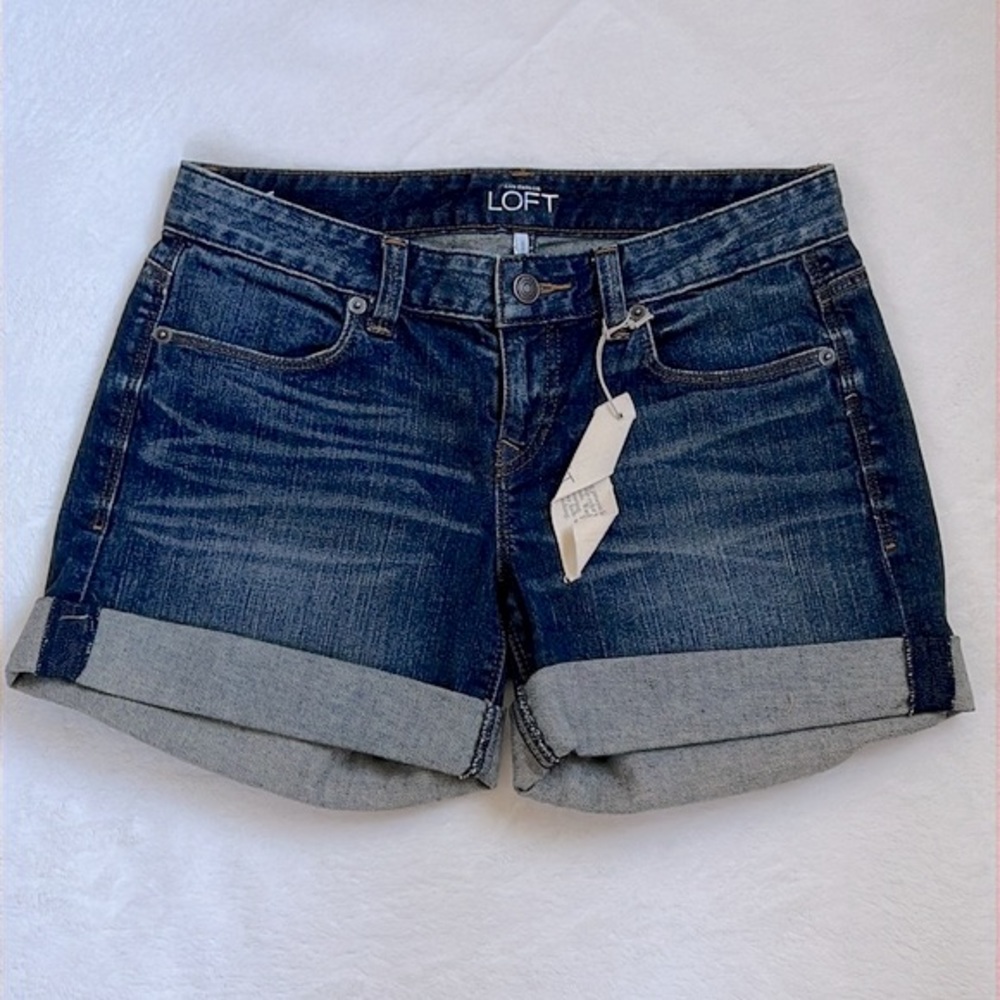 LOFT ROLLUP DENIM SHORTS - Picture 3 of 16